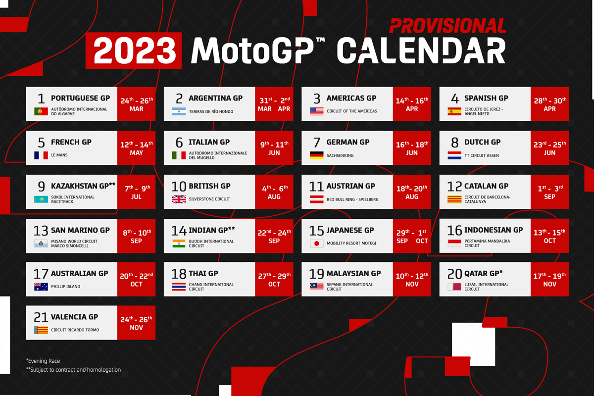 Calendario de MotoGP 2023 Circuit Ricardo Tormo